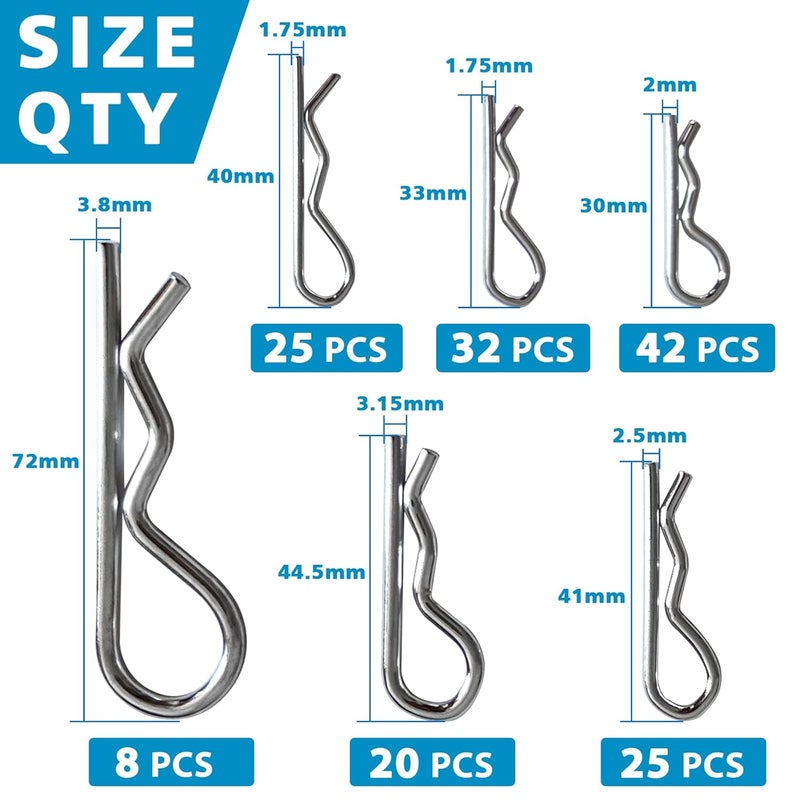 Easily 202PCS Hitch Pins Clip Pins, Linch and PTO Pins for Trailers Tractors Trucks Towing Mowing, Farm Equipment, Snow Plows, Lawnmowers Garage, Heavy Duty Trailers Accessories Tractor Attachments - Image 3